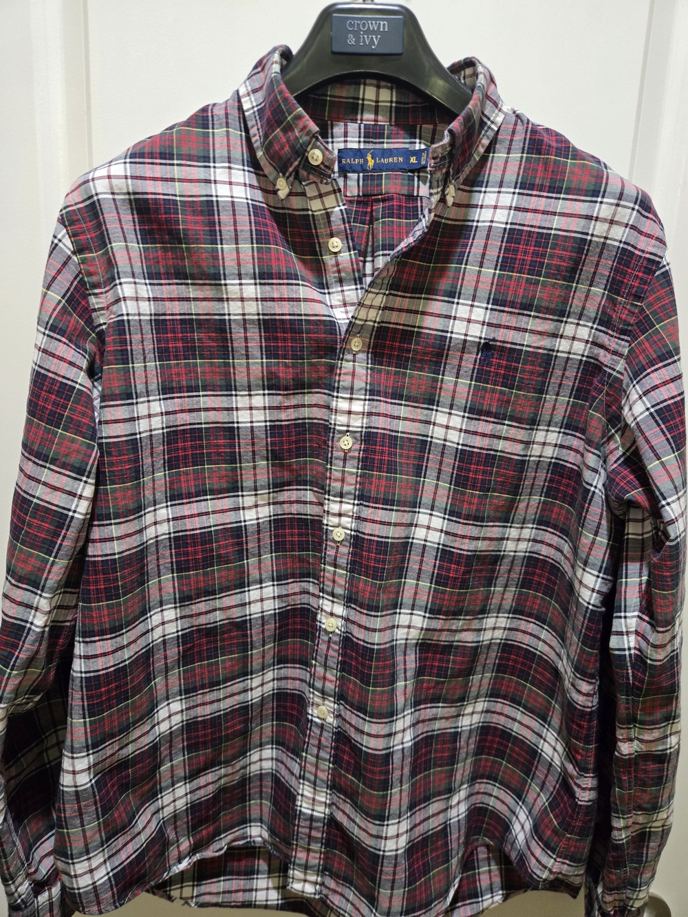 Ralph Lauren Men’s Red Plaid Button-Down Shirt